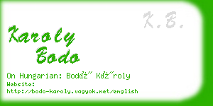 karoly bodo business card